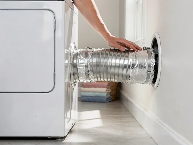 Professional dryer vent hose installation by Paramount Dryer Vent Cleaning in Paramount